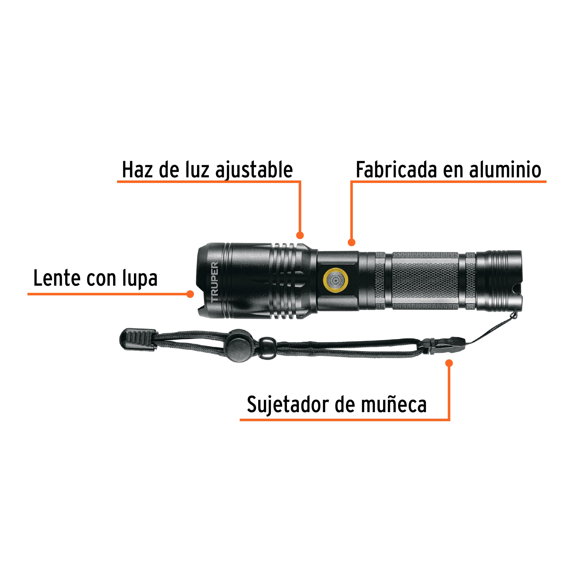 Linterna LED recargable, de aluminio 1200 lm, Truper