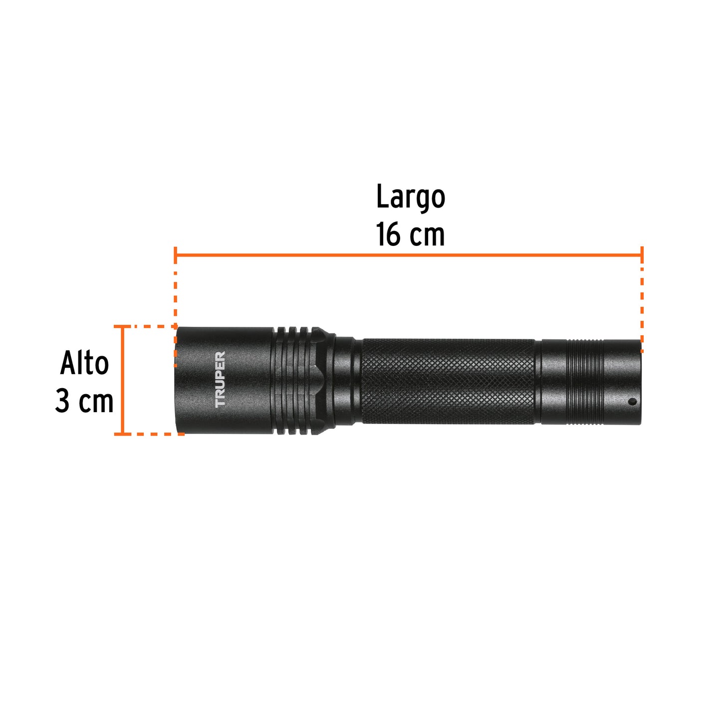 Linterna LED recargable de aluminio, 130 lúmenes