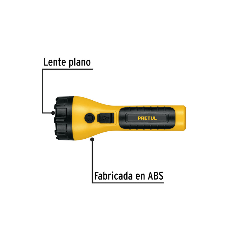 Linterna plástica recargable de LED, 180 lúmenes, Pretul