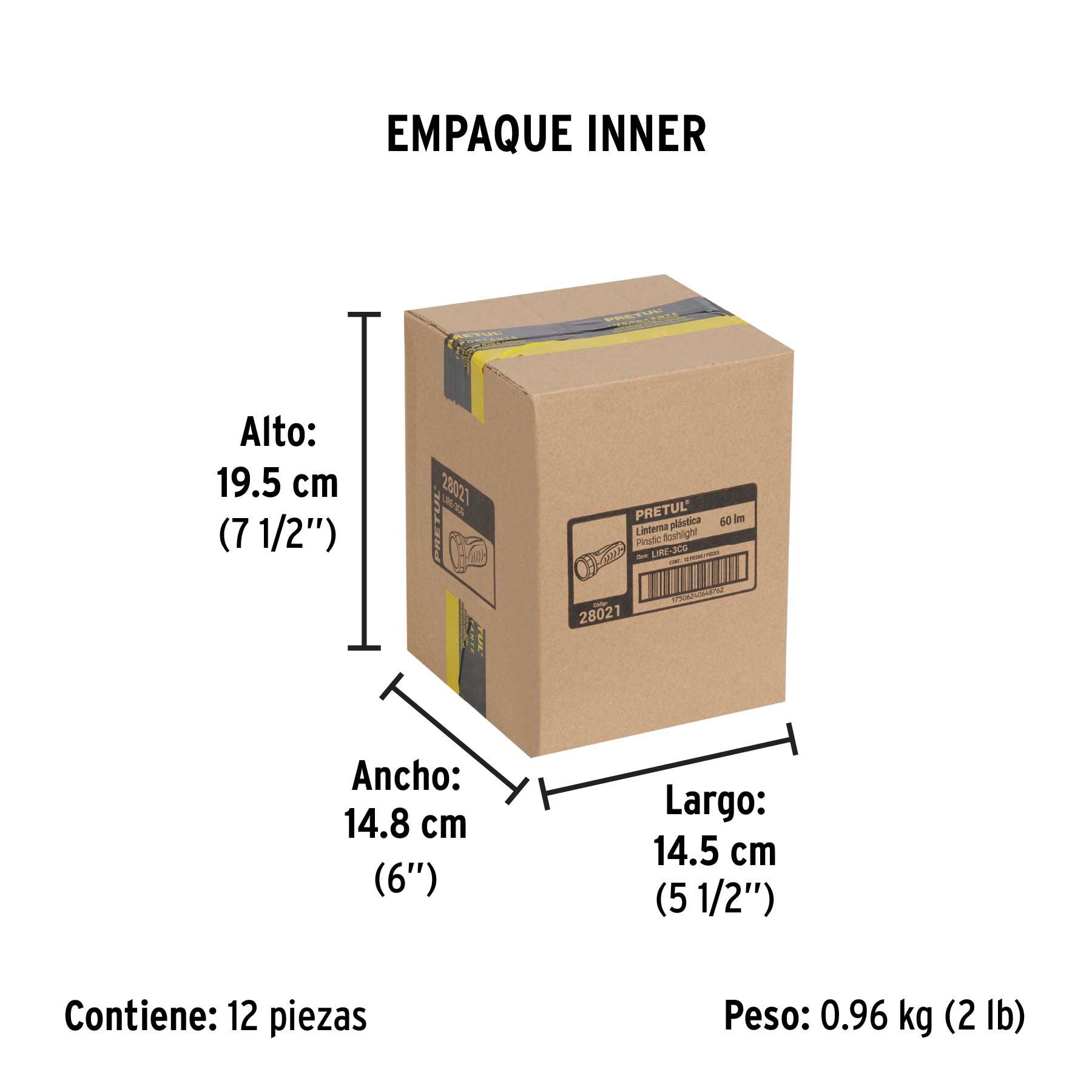 Linterna recargable de LED, 10 lúmenes, Pretul a granel