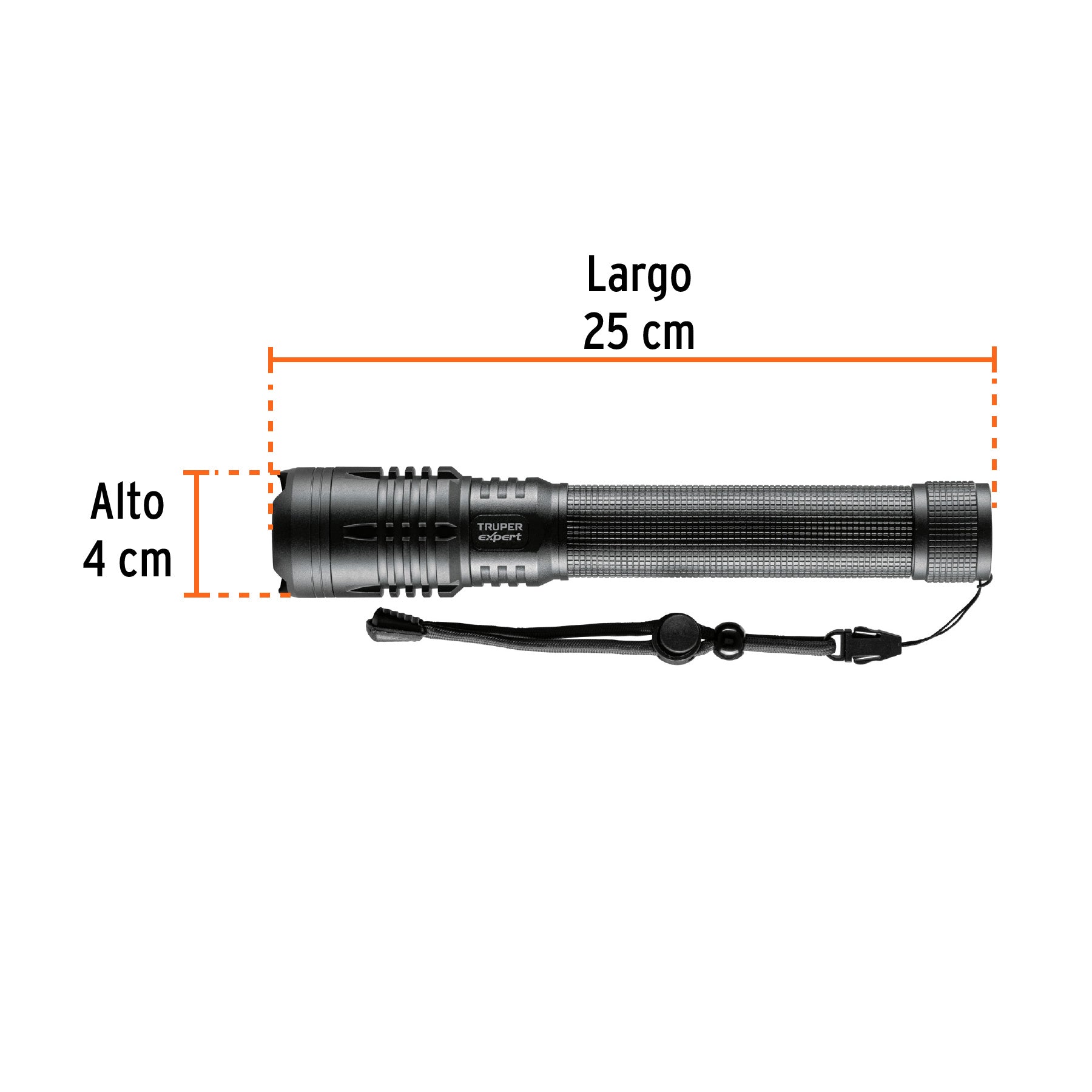 Linterna recargable, led cree, 150 lm con 3 pilas D