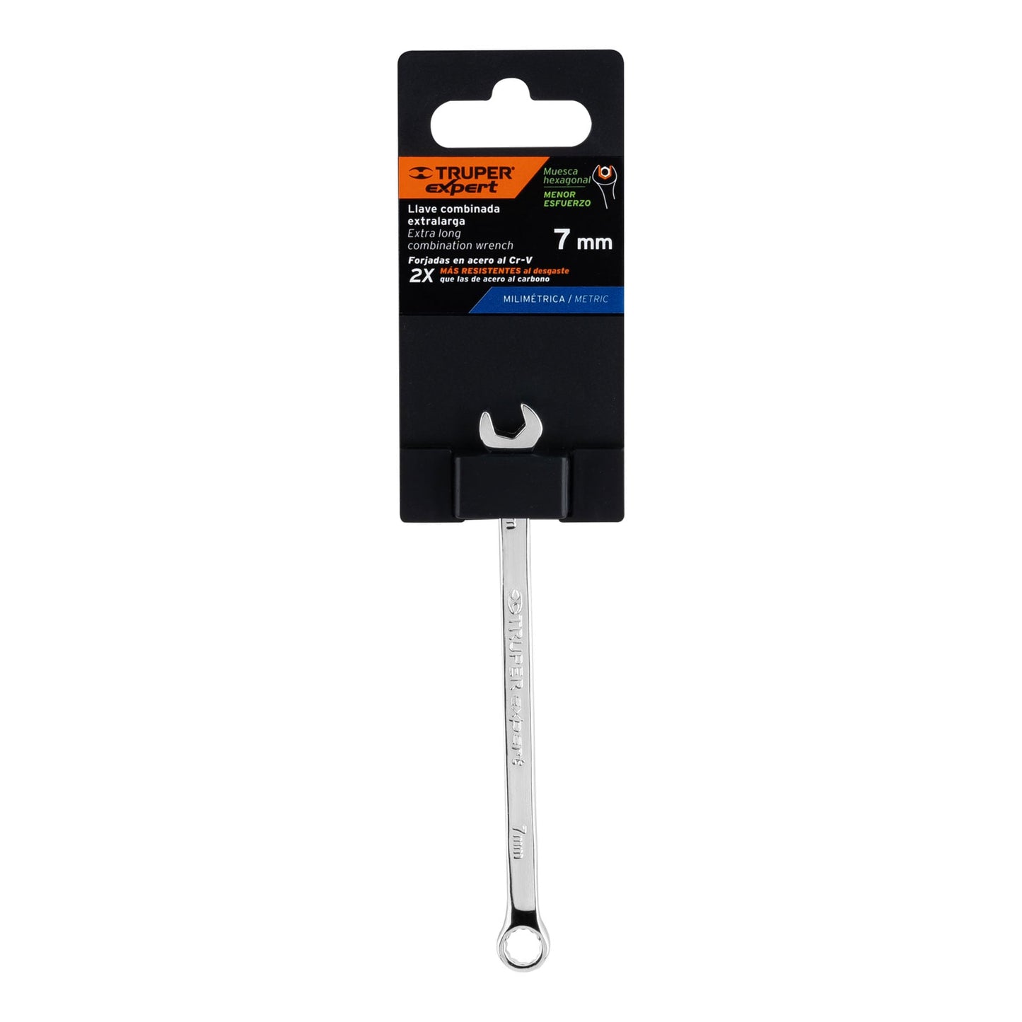 Llave combinada, extralarga, milimétrica, 7 x 135 mm