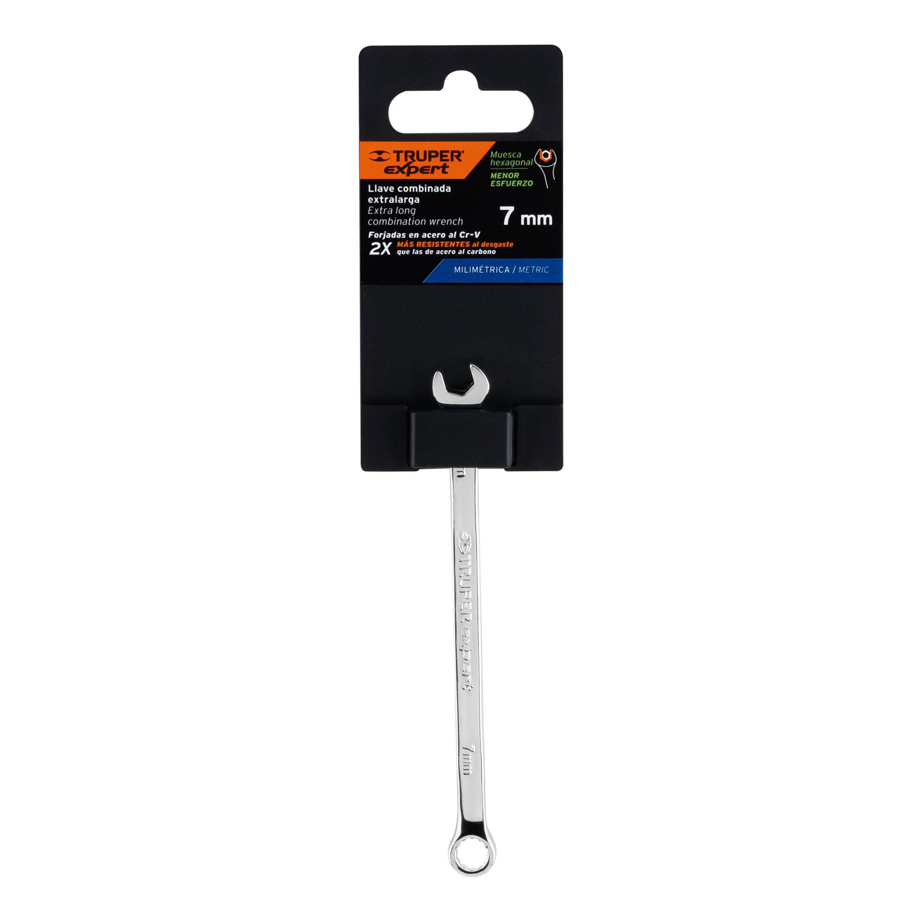 Llave combinada, extralarga, milimétrica, 7 x 135 mm
