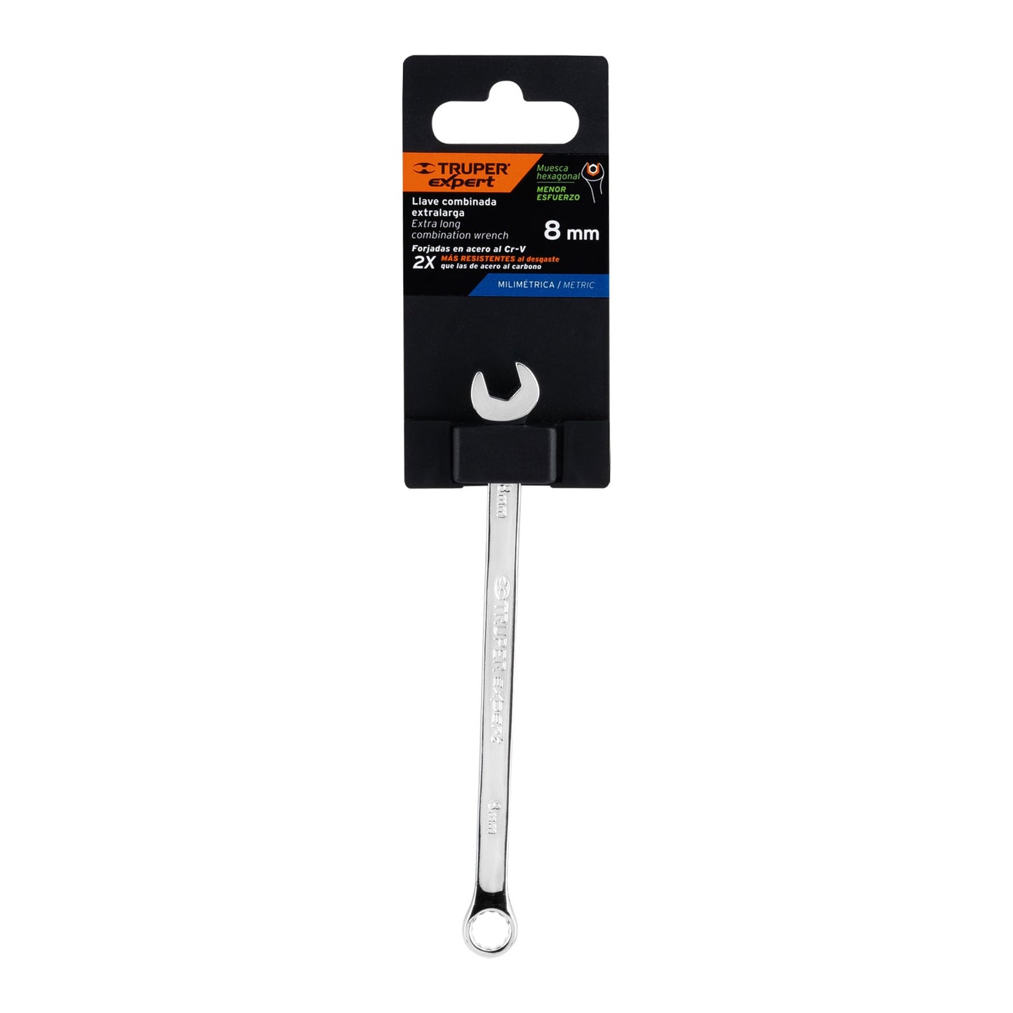 Llave combinada, extralarga, milimétrica, 8 x 145 mm