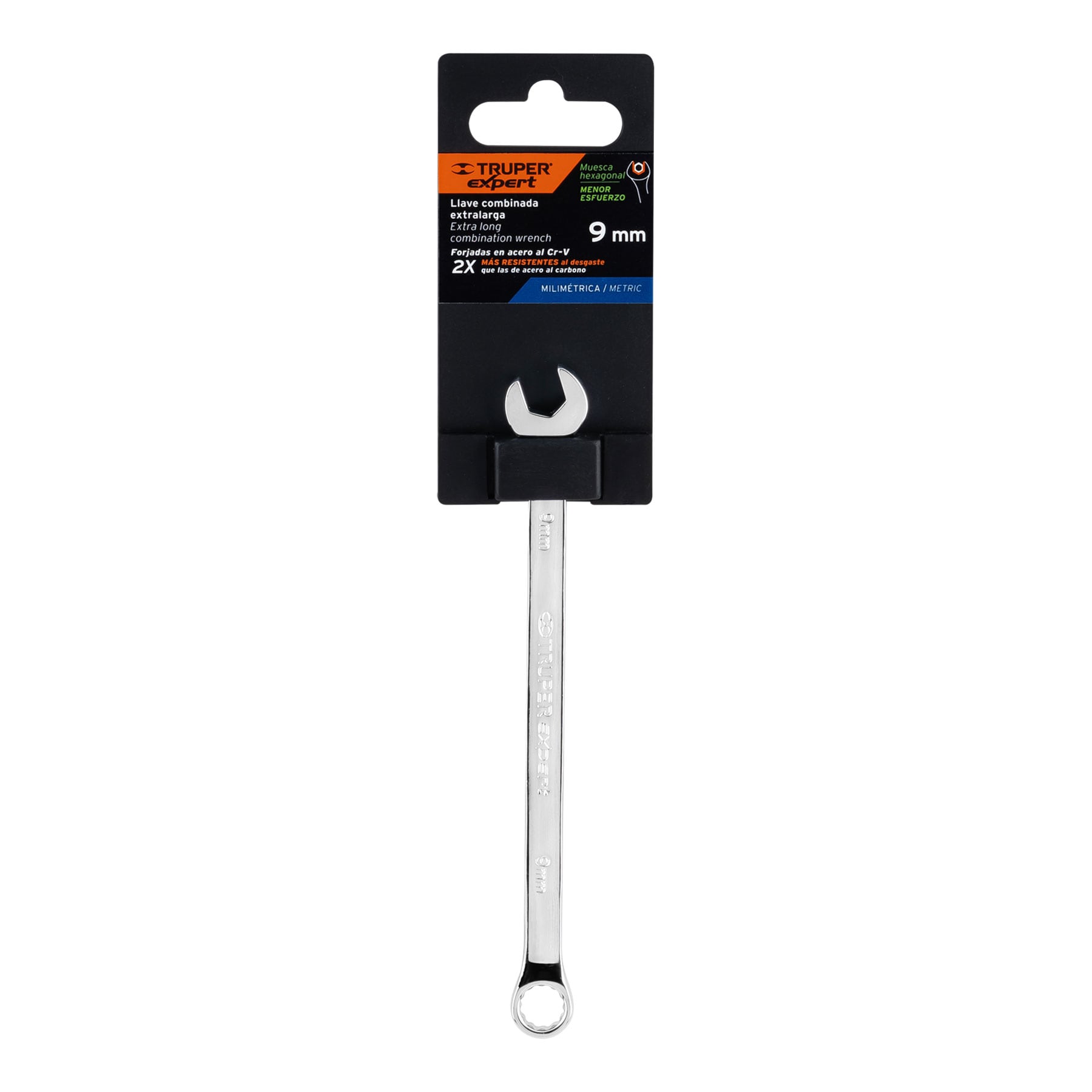Llave combinada, extralarga, milimétrica, 9 x 157 mm