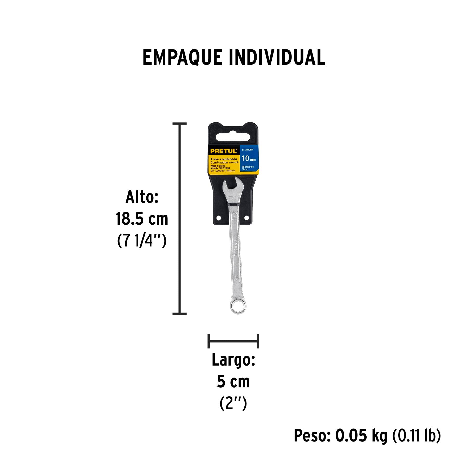 Llave combinada mm, 10 x 140 mm, pretul