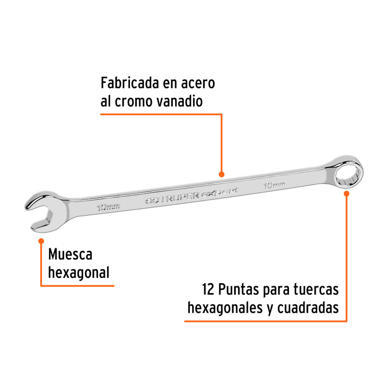 Llave combinada, extralarga, milimétrica, 10 x 164 mm