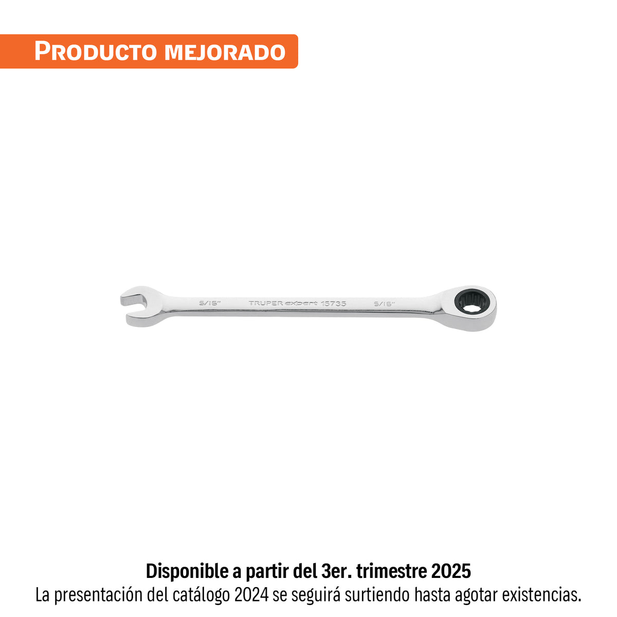 Llave combinada con matraca, 5/16" x 135 mm, Truper Expert