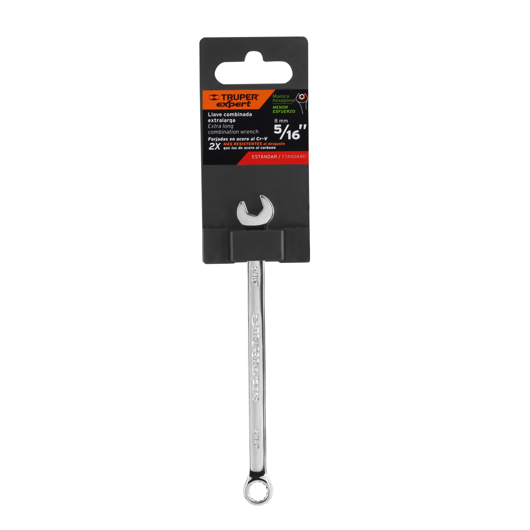 Llave combinada, extralarga, 5/16" x 145 mm