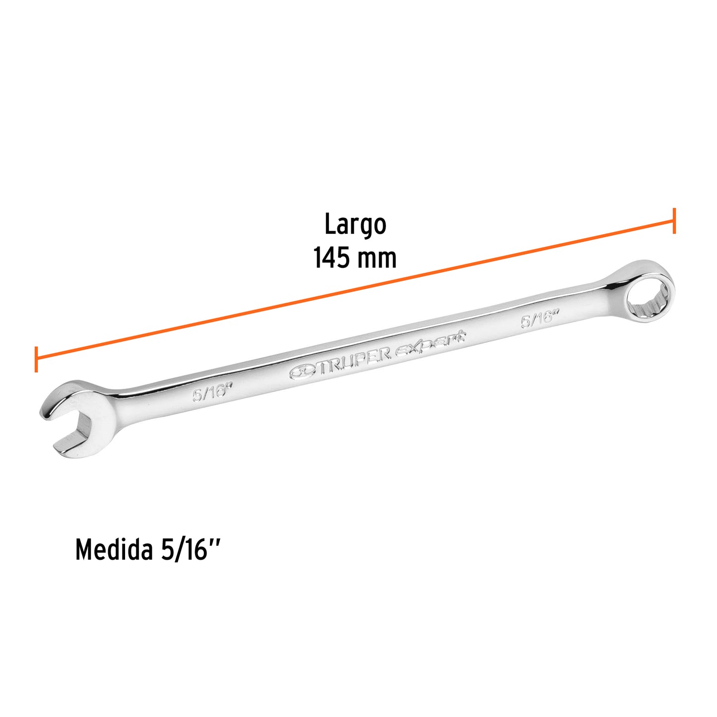 Llave combinada, extralarga, 5/16" x 145 mm