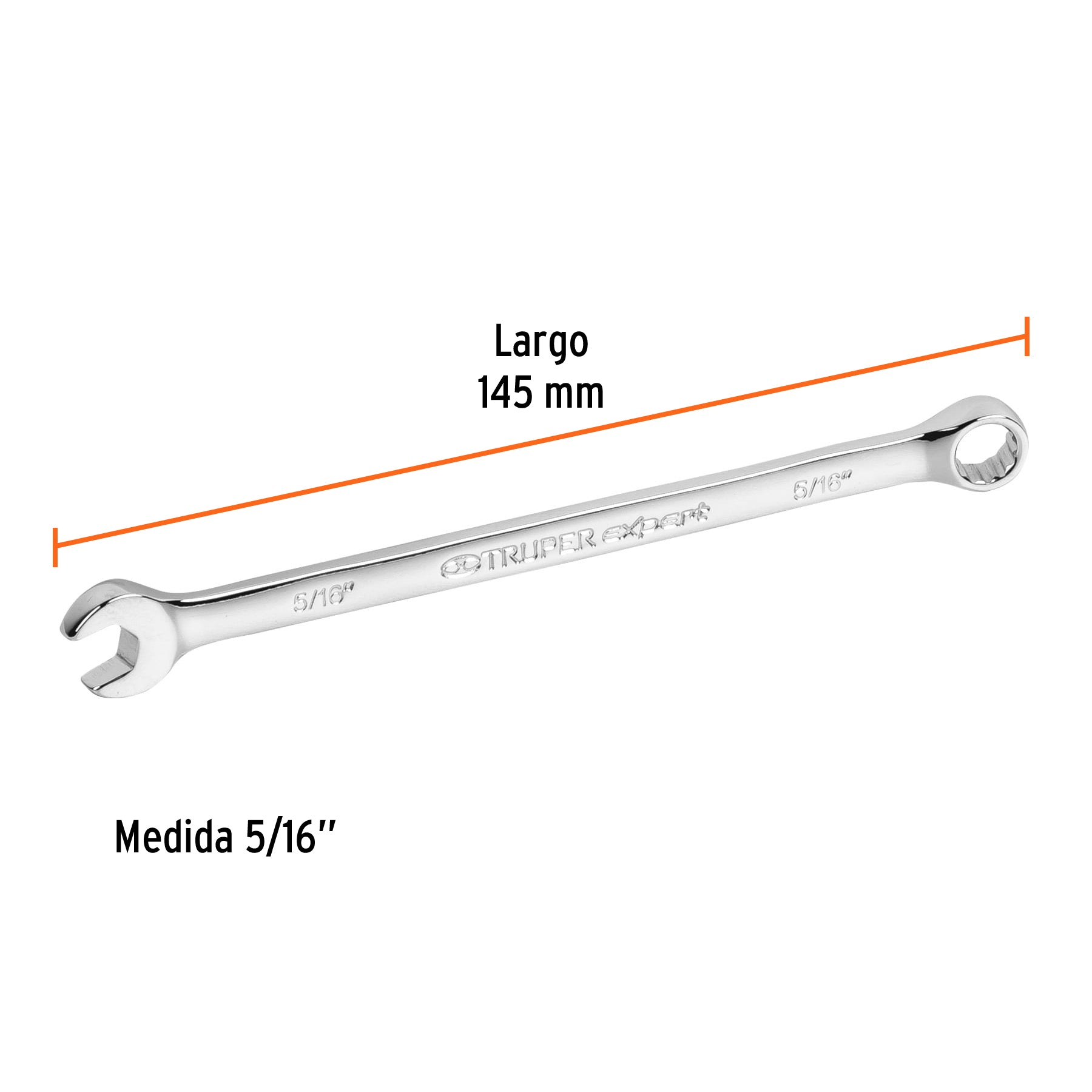 Llave combinada, extralarga, 5/16" x 145 mm