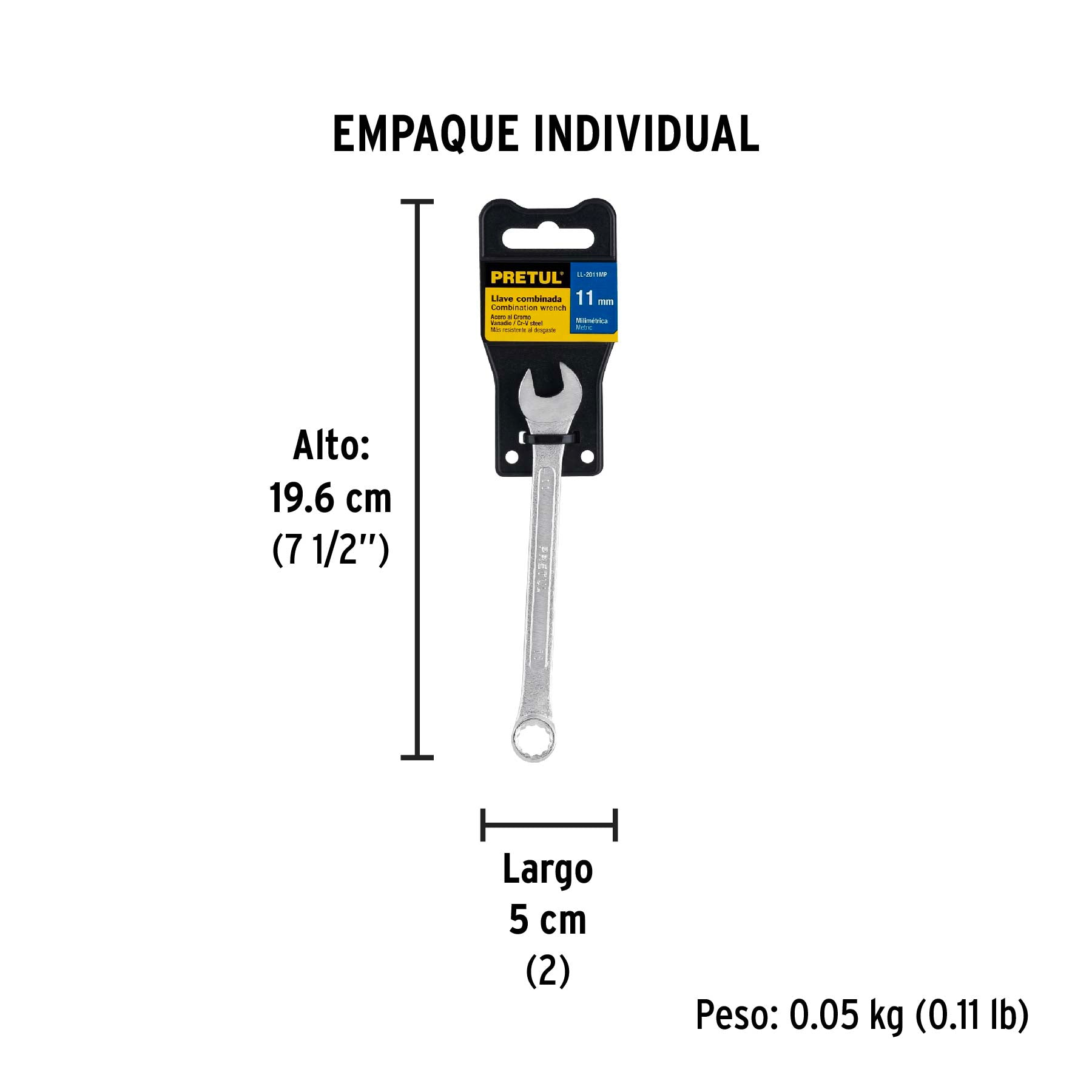 Llave combinada mm, 11 x 150 mm, pretul