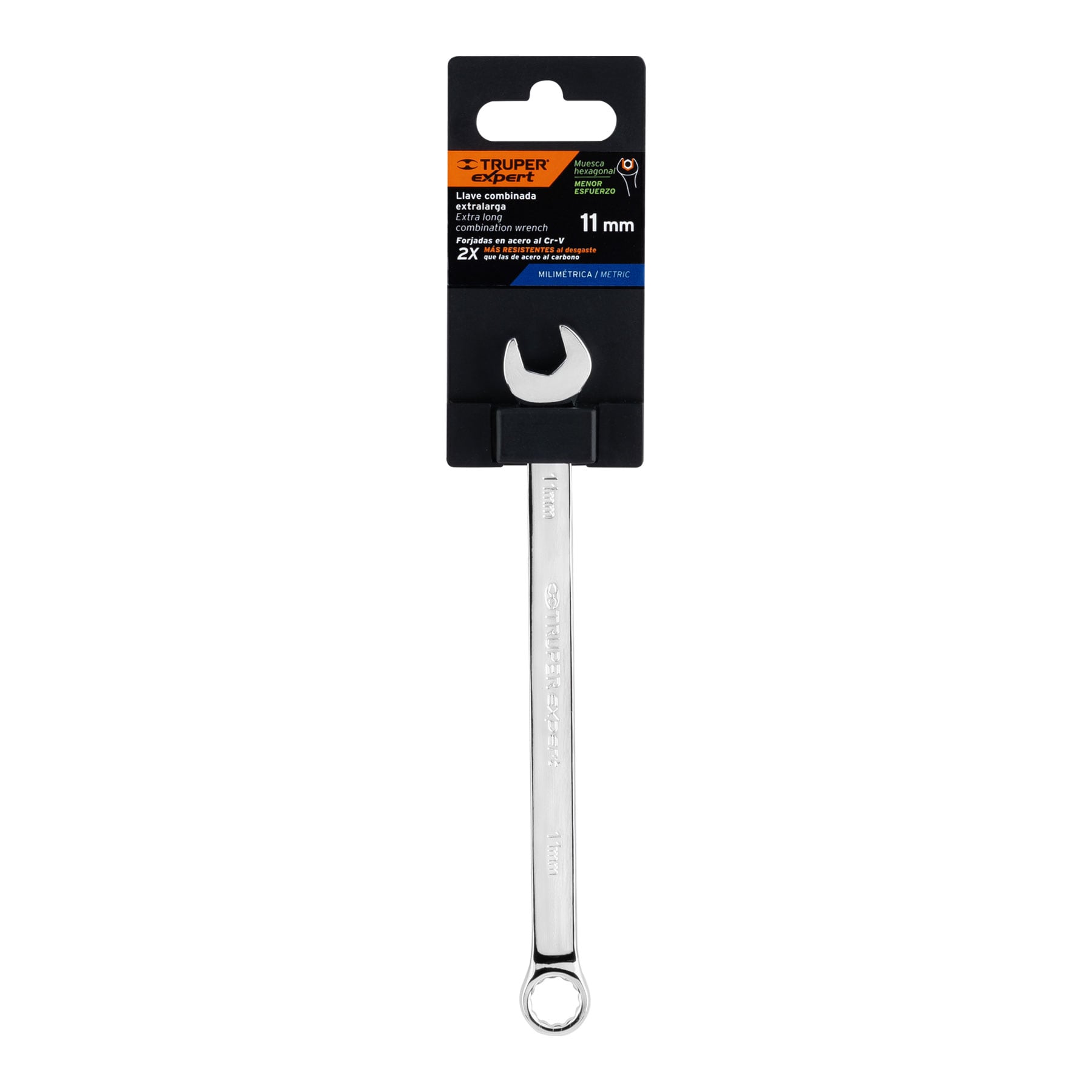 Llave combinada, extralarga, milimétrica, 11 x 183 mm