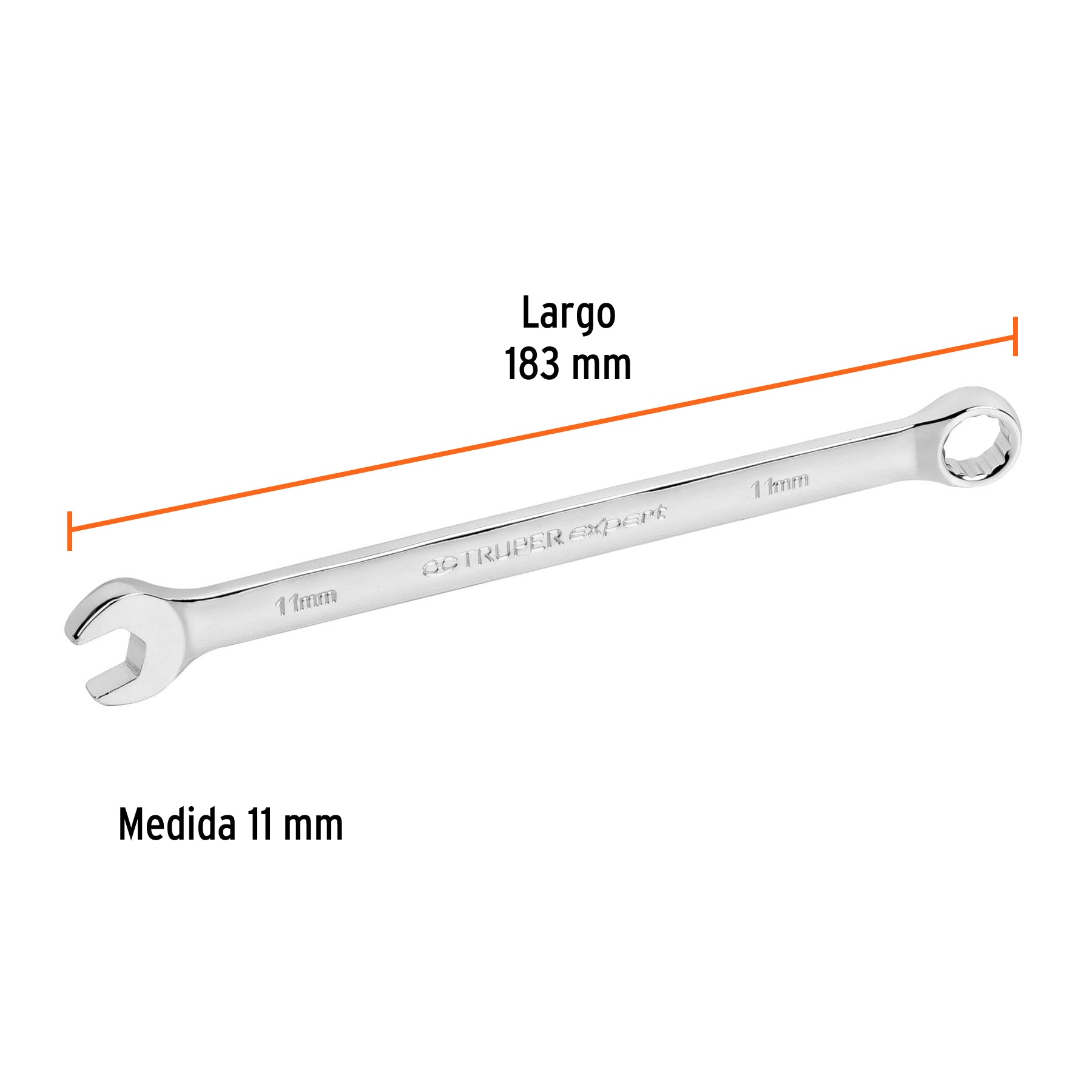 Llave combinada, extralarga, milimétrica, 11 x 183 mm