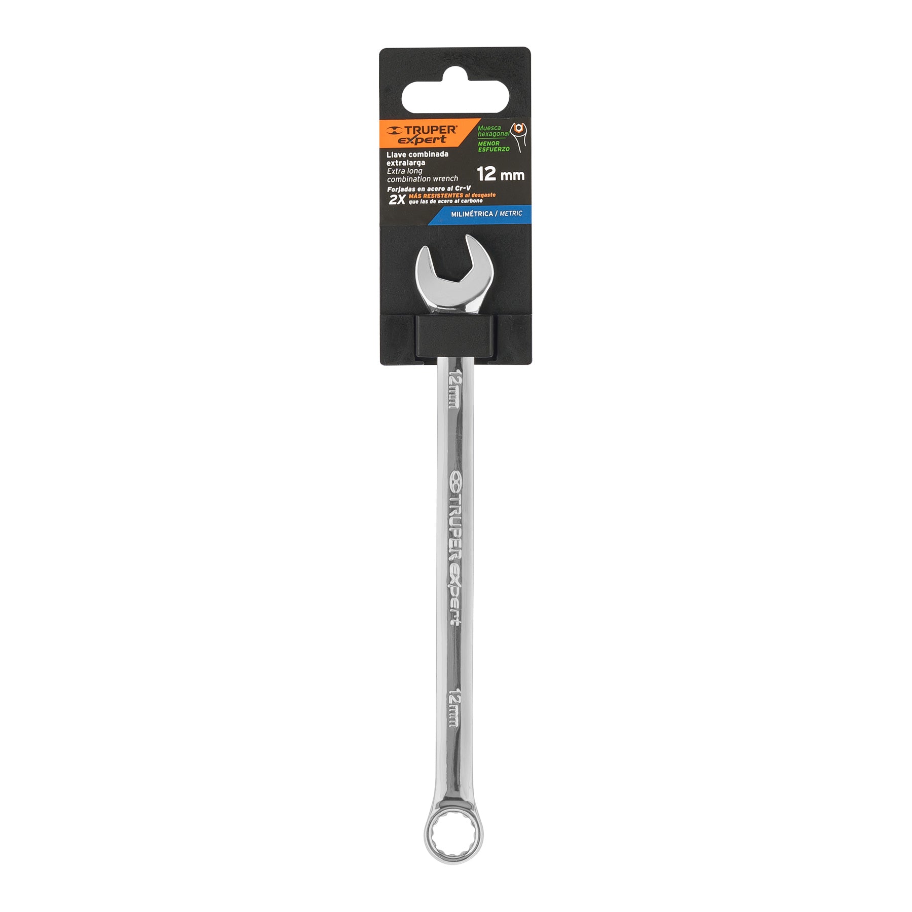 Llave combinada, extralarga, milimétrica, 12 x 193 mm