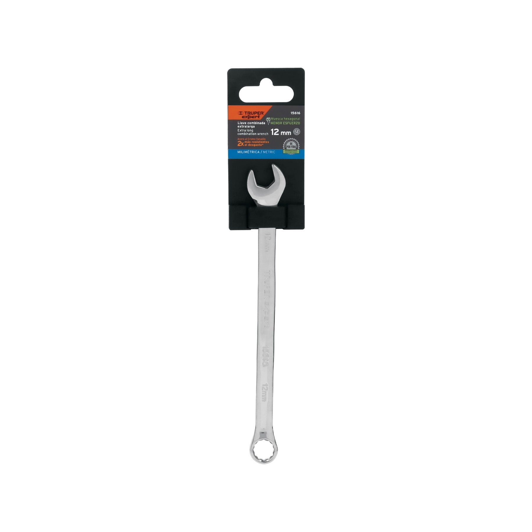 Llave combinada, extralarga, milimétrica, 12 x 193 mm