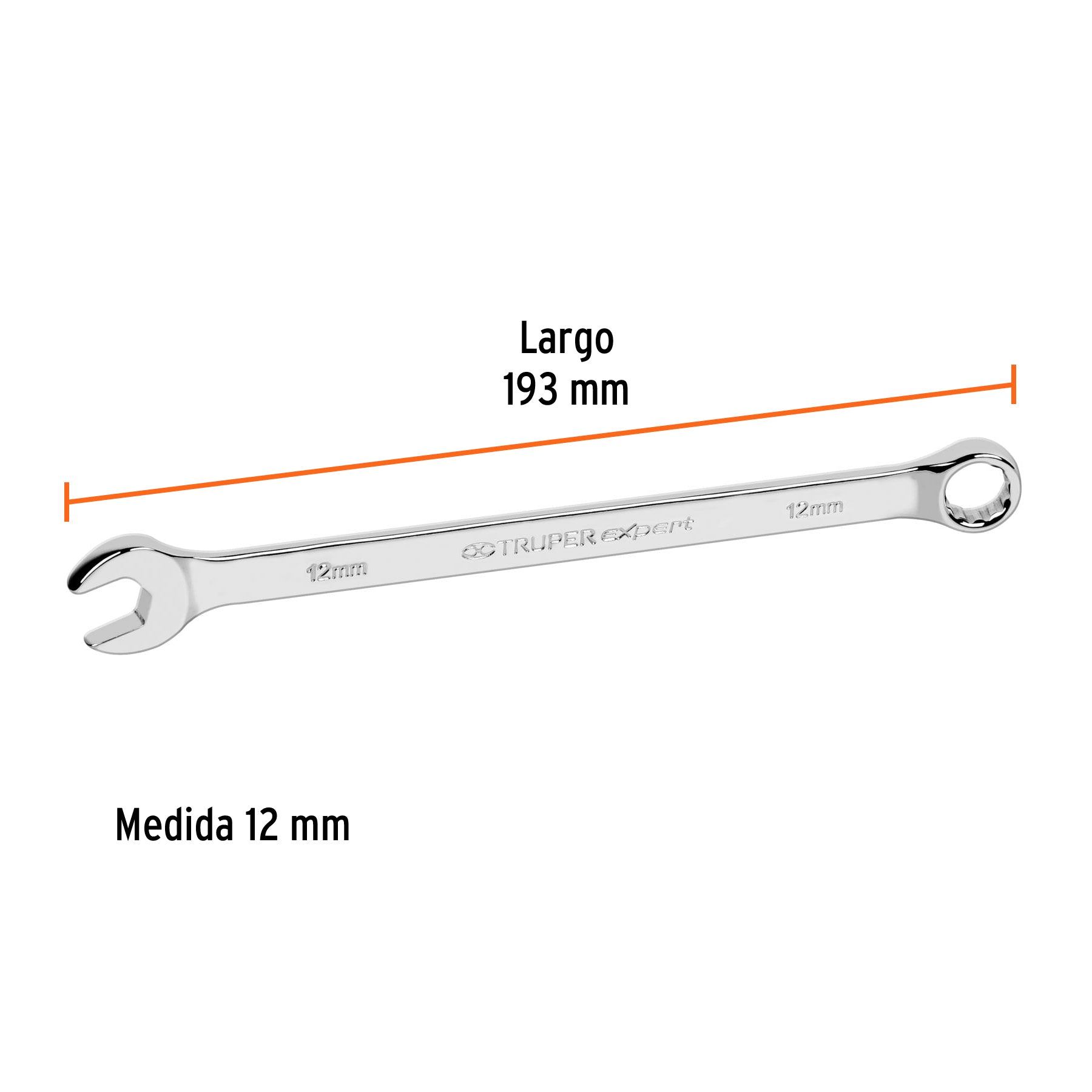 Llave combinada, extralarga, milimétrica, 12 x 193 mm