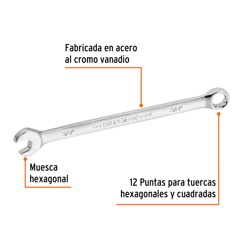 Llave combinada, extralarga, 3/8" x 164 mm