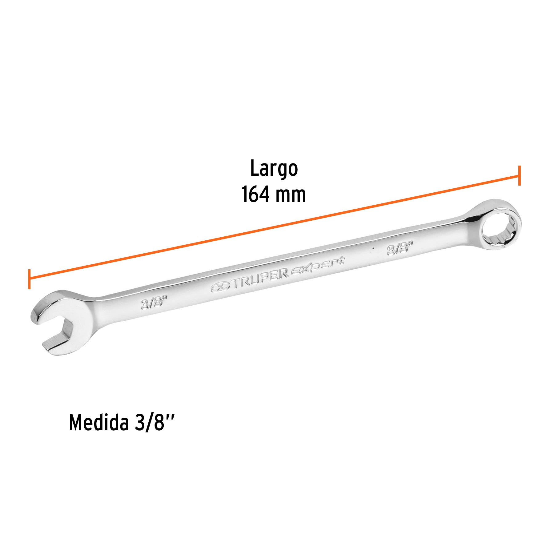 Llave combinada, extralarga, 3/8" x 164 mm