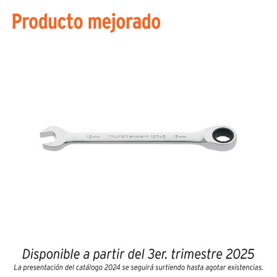 Llave combinada con matraca, 13 x 174 mm, Truper Expert