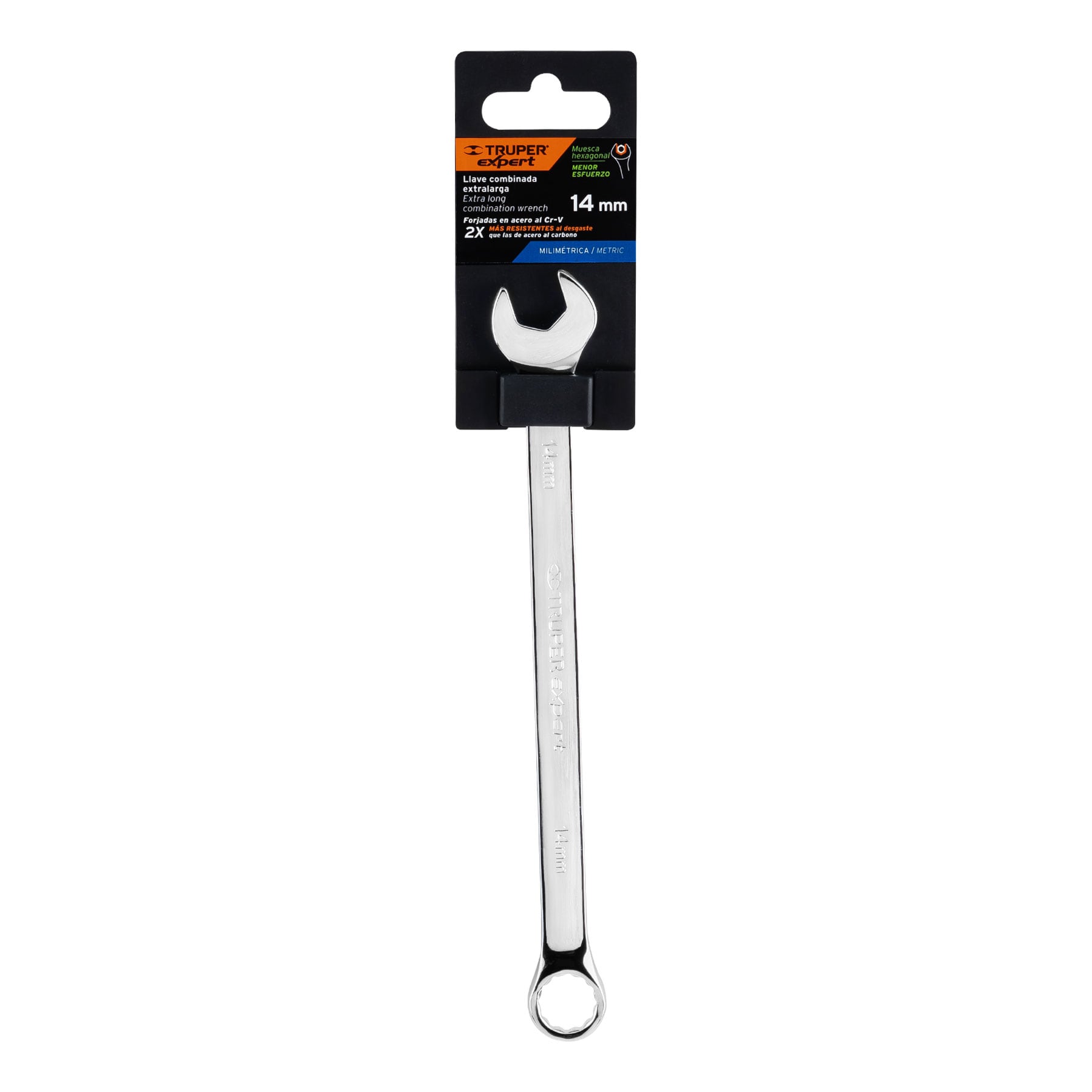 Llave combinada, extralarga, milimétrica, 14 x 220 mm
