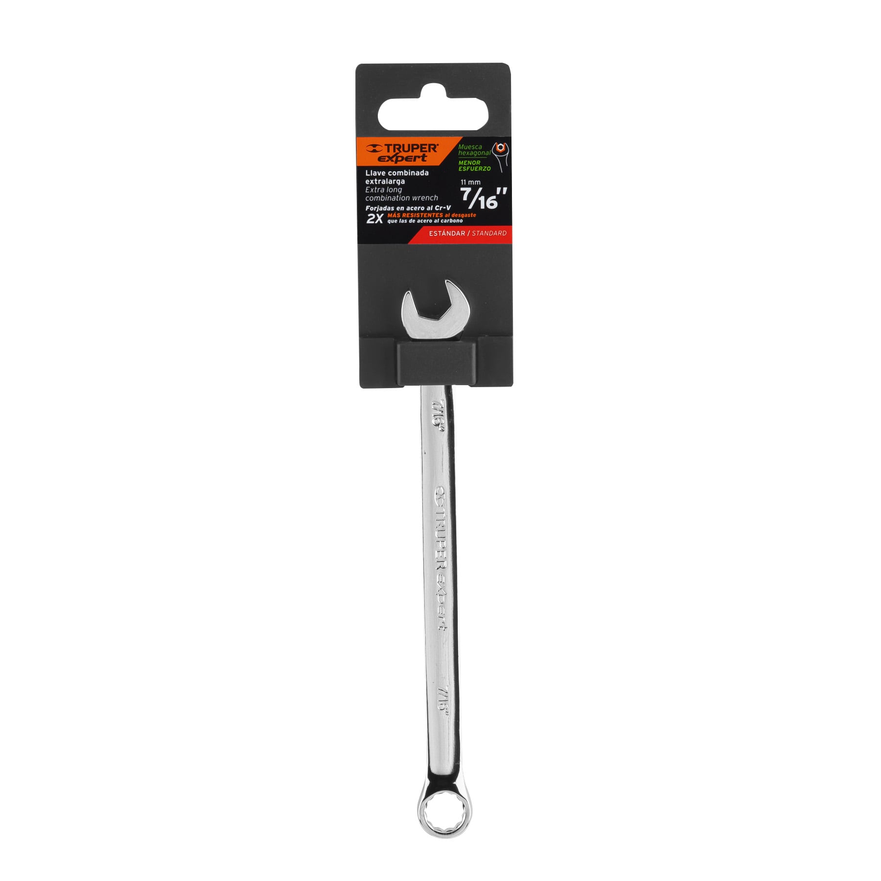 Llave combinada, extralarga, 7/16" x 183 mm