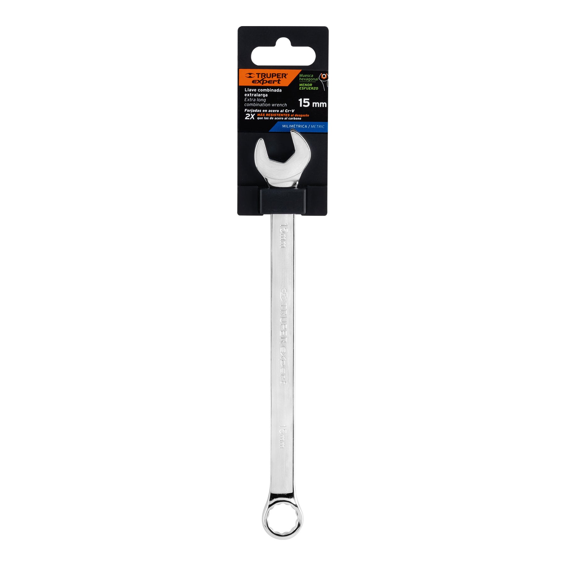Llave combinada, extralarga, milimétrica, 15 x 230 mm