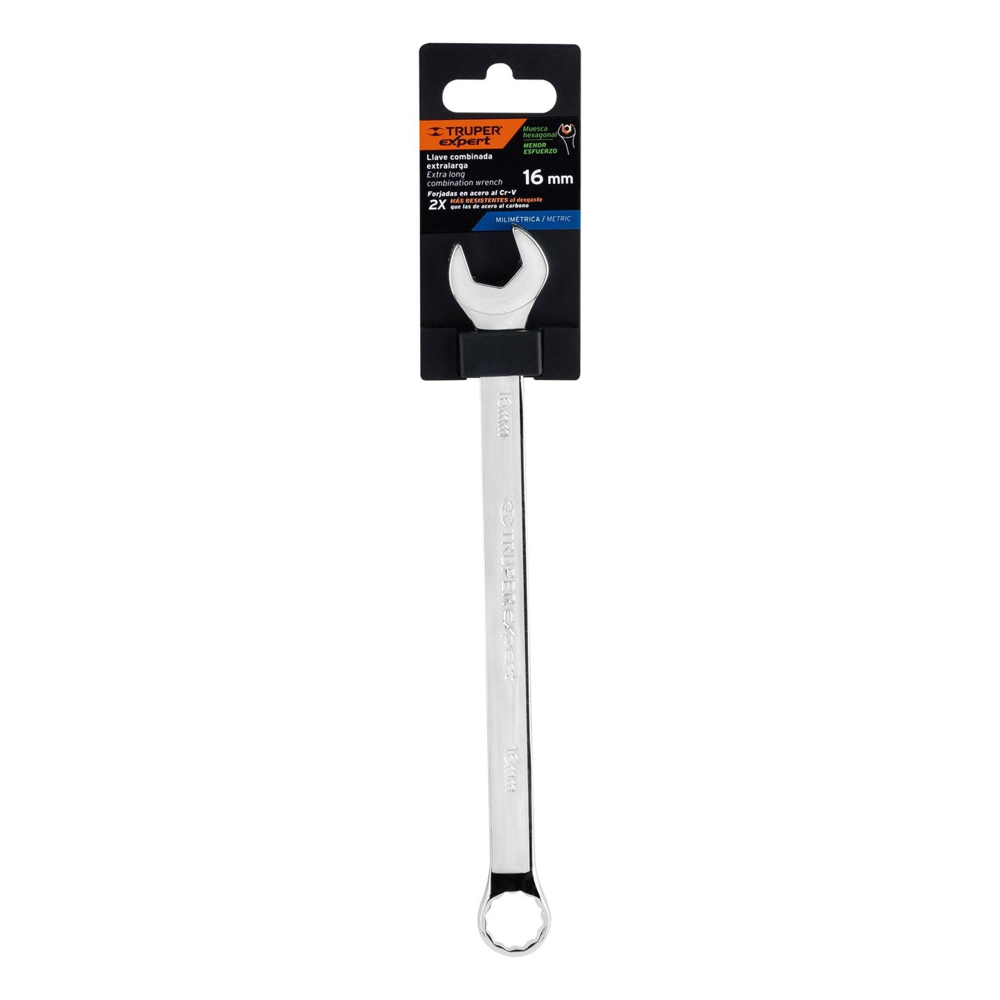 Llave combinada, extralarga, milimétrica, 16 x 240 mm