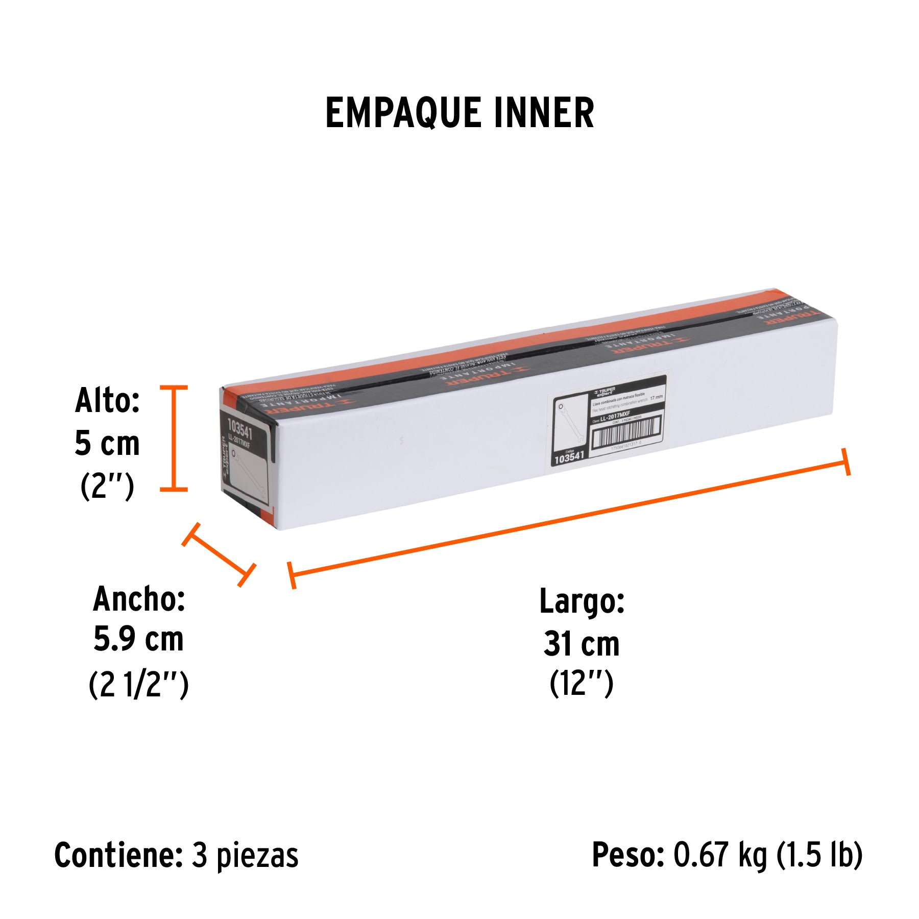 Llave combinada con matraca 17 mm flexible, Expert