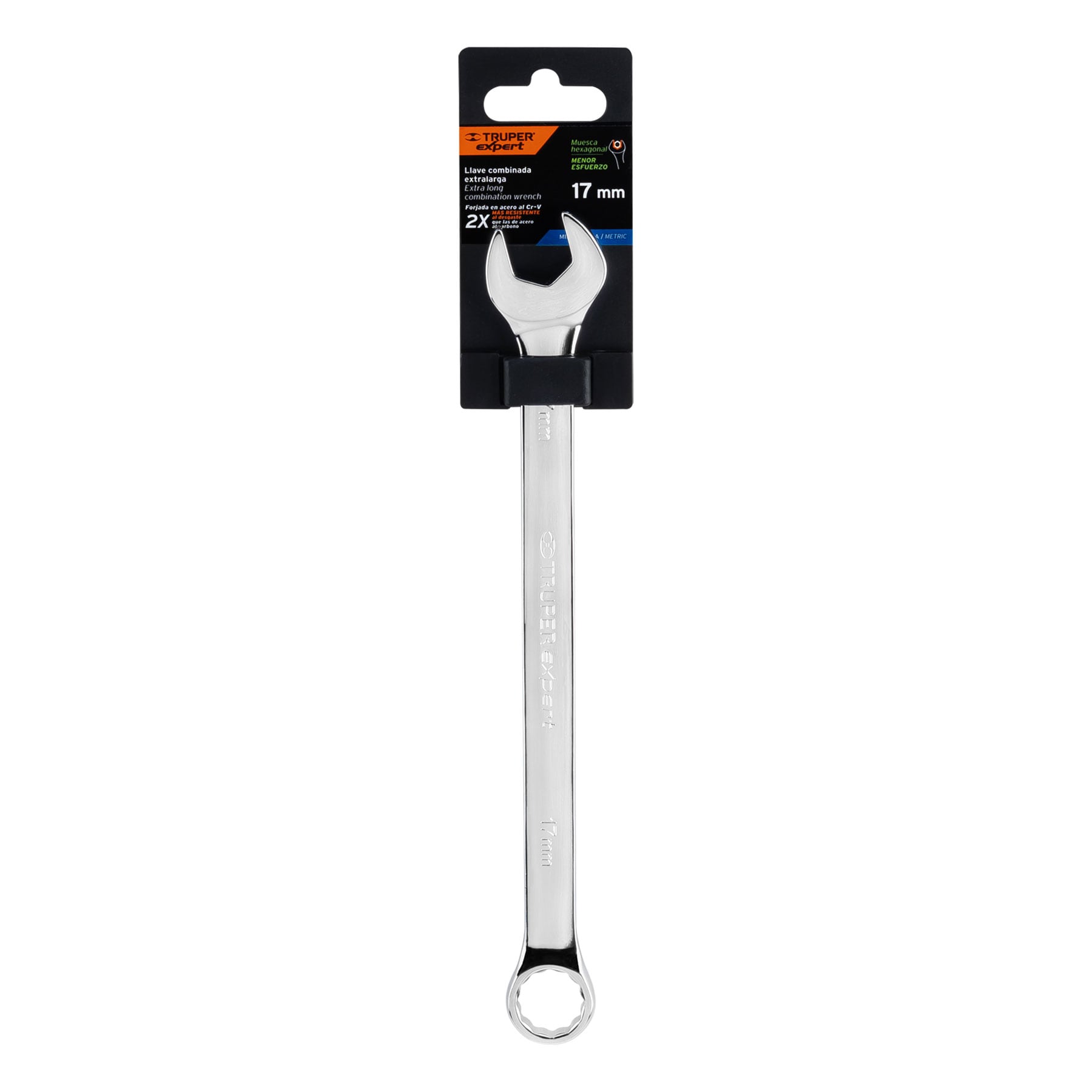 Llave combinada, extralarga, milimétrica, 17 x 259 mm