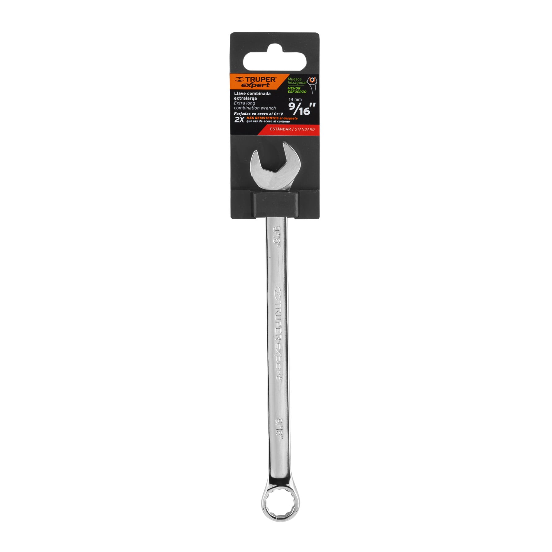 Llave combinada, extralarga, 9/16" x 220 mm