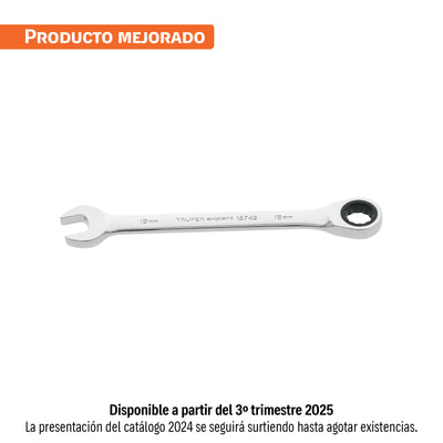 Llave combinada con matraca, 19 x 237 mm, Truper Expert