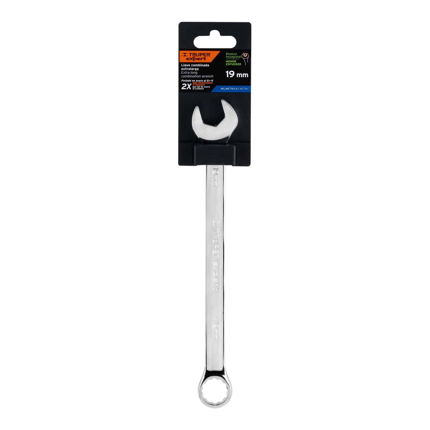 Llave combinada, extralarga, milimétrica, 19 x 278 mm