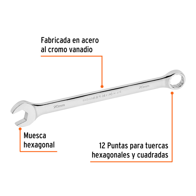 Llave combinada, extralarga, milimétrica, 20 x 287 mm