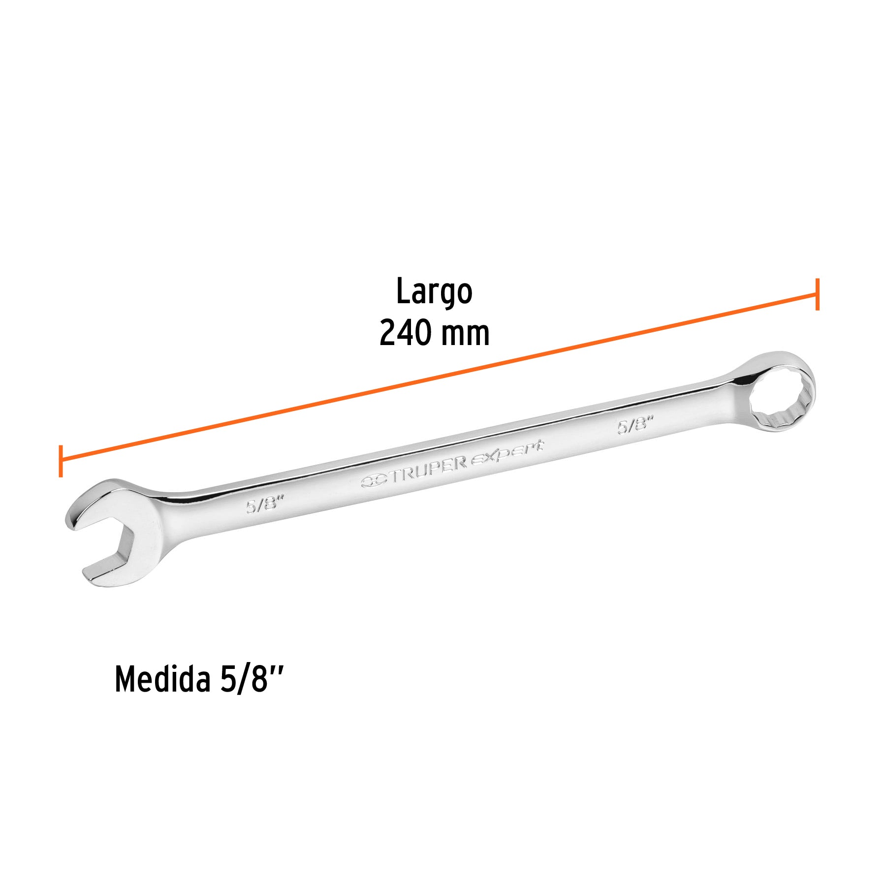 Llave combinada, extralarga, 5/8" x 240 mm