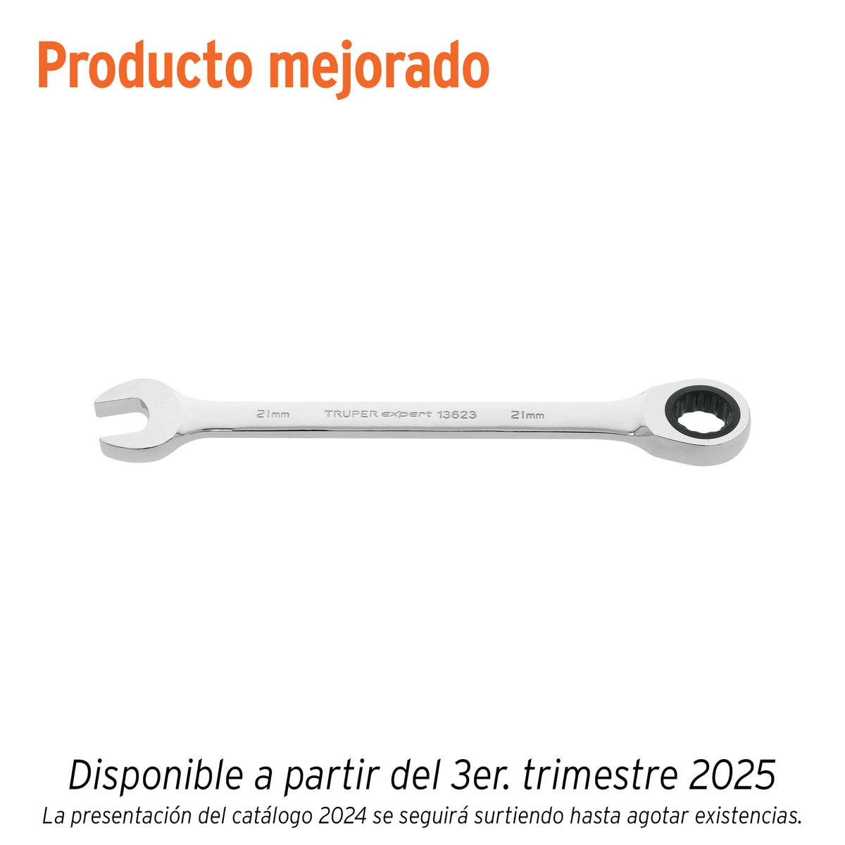 Llave combinada con matraca, 21 x 278 mm, Truper Expert
