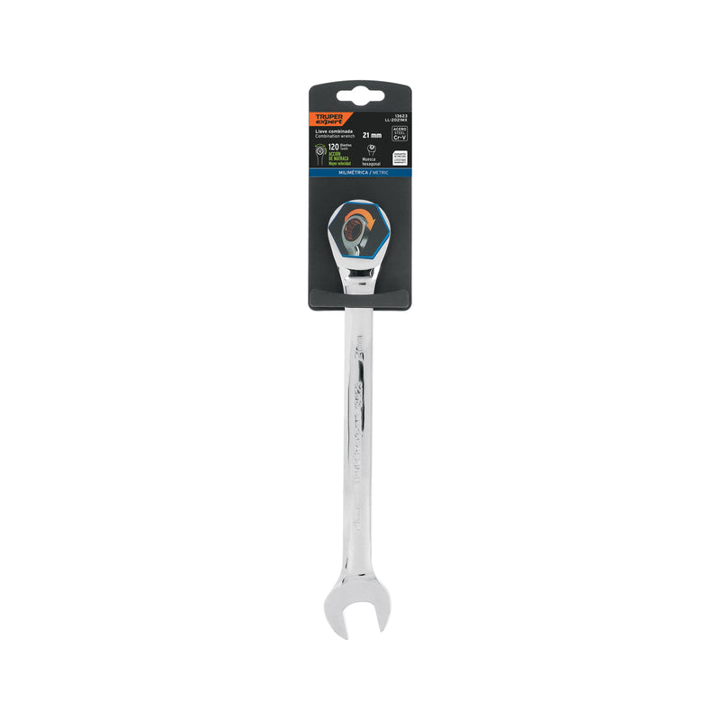 Llave combinada con matraca, 21 x 278 mm, Truper Expert