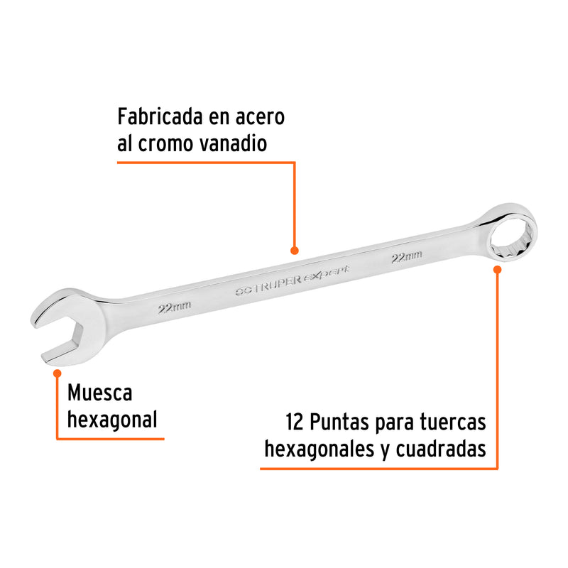 Llave combinada, extralarga, milimétrica, 22 x 316 mm