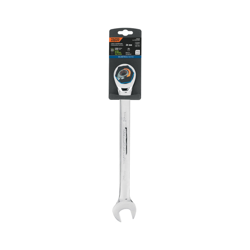 Llave combinada con matraca, 24 x 325 mm, Truper Expert