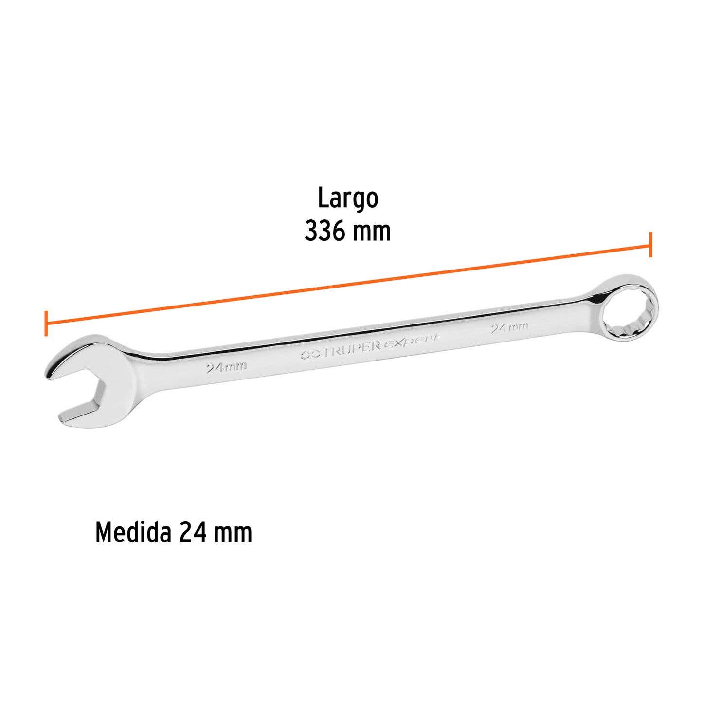 Llave combinada, extralarga, milimétrica, 24 x 336 mm