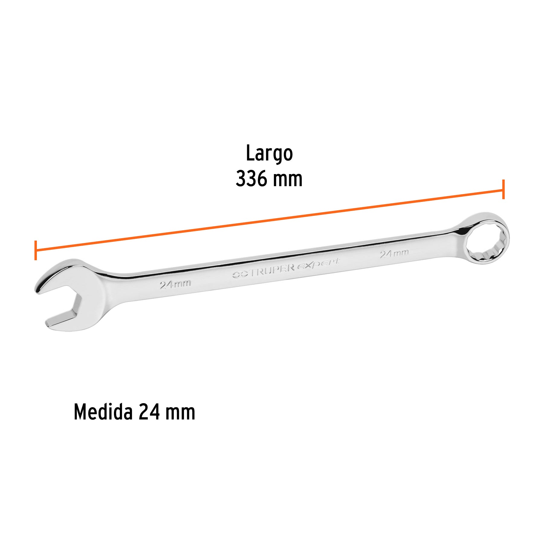 Llave combinada, extralarga, milimétrica, 24 x 336 mm