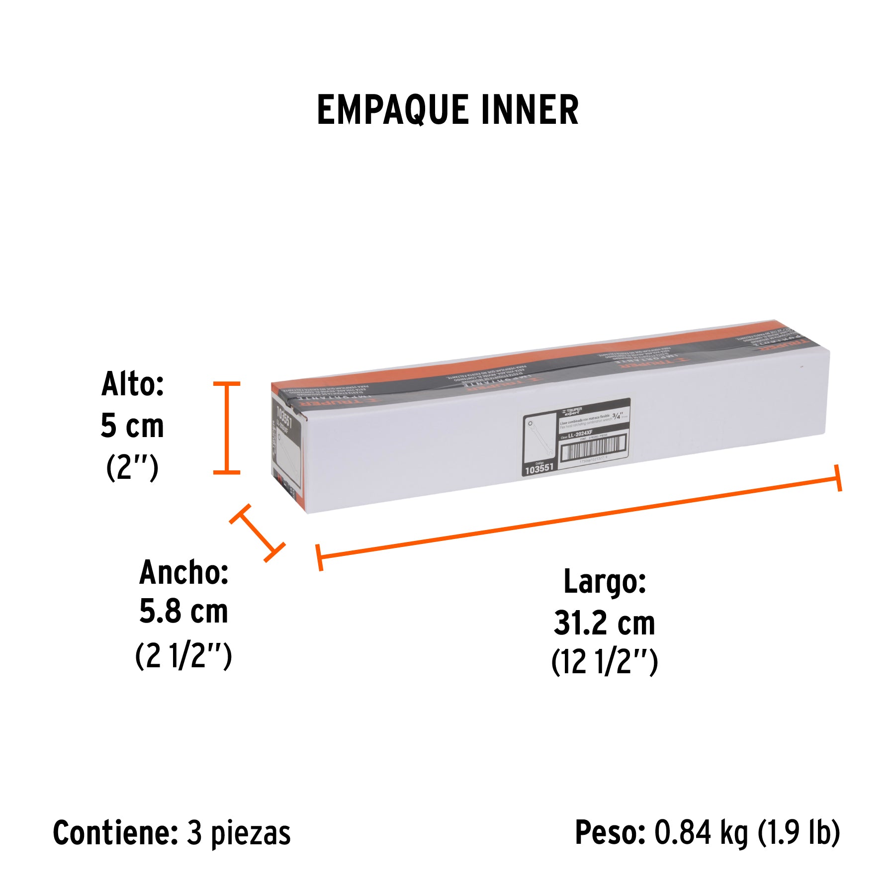 Llave combinada con matraca 3/4' flexible, Expert