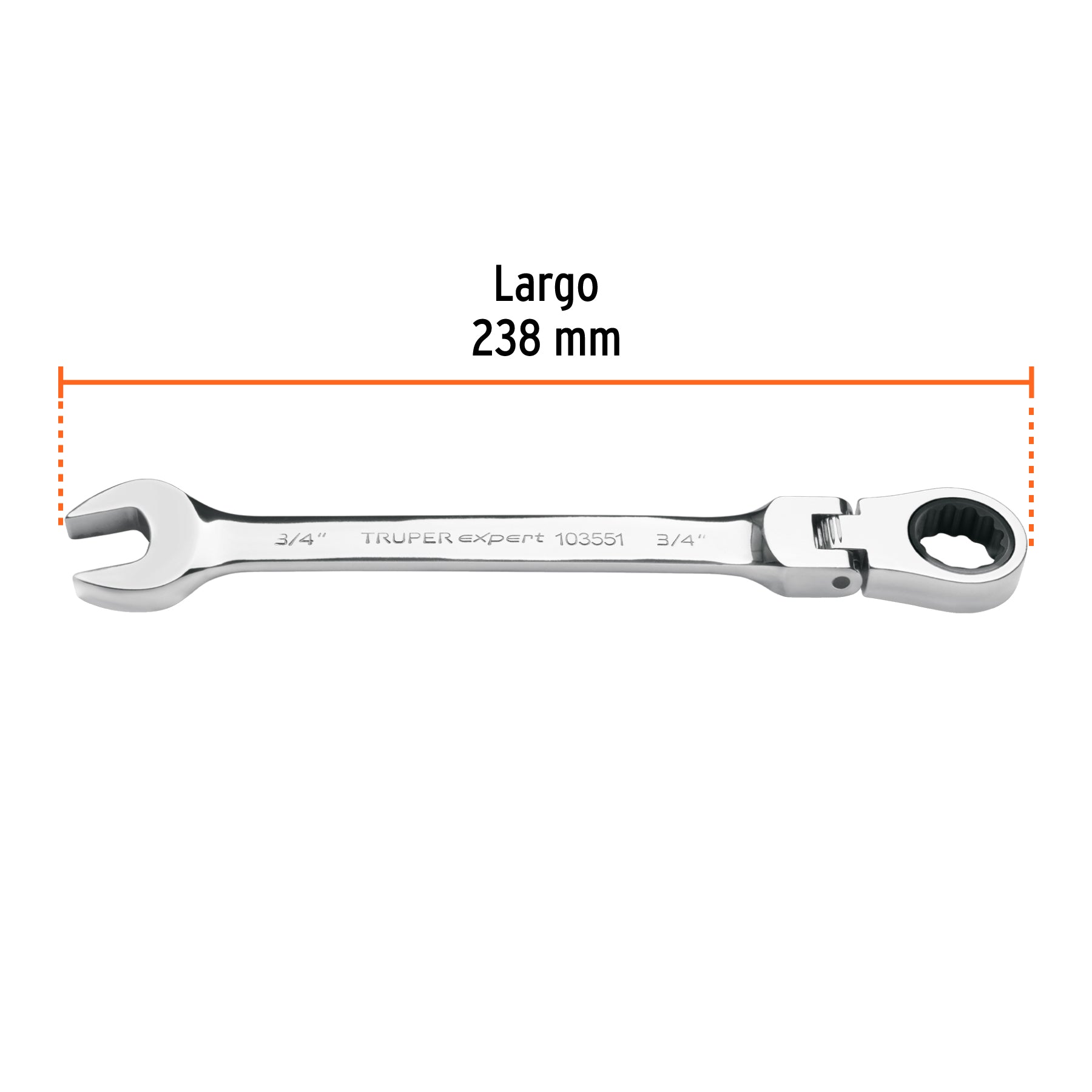 Llave combinada con matraca 3/4' flexible, Expert