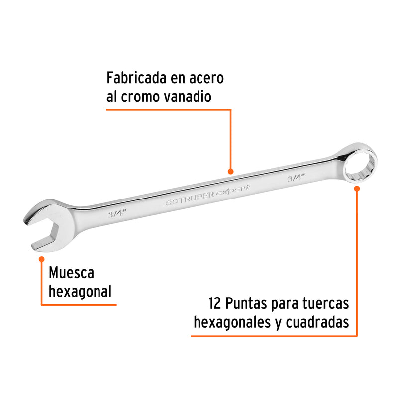 Llave combinada, extralarga, 3/4" x 278 mm