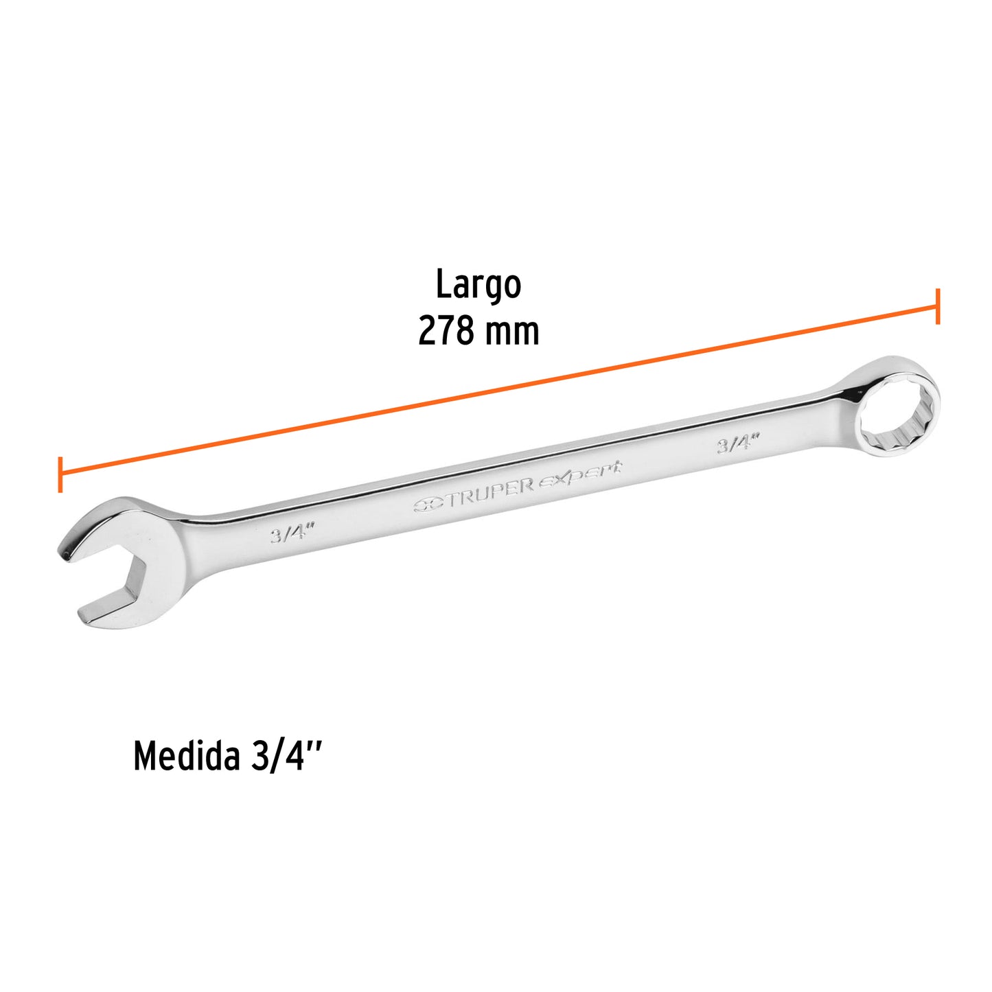 Llave combinada, extralarga, 3/4" x 278 mm