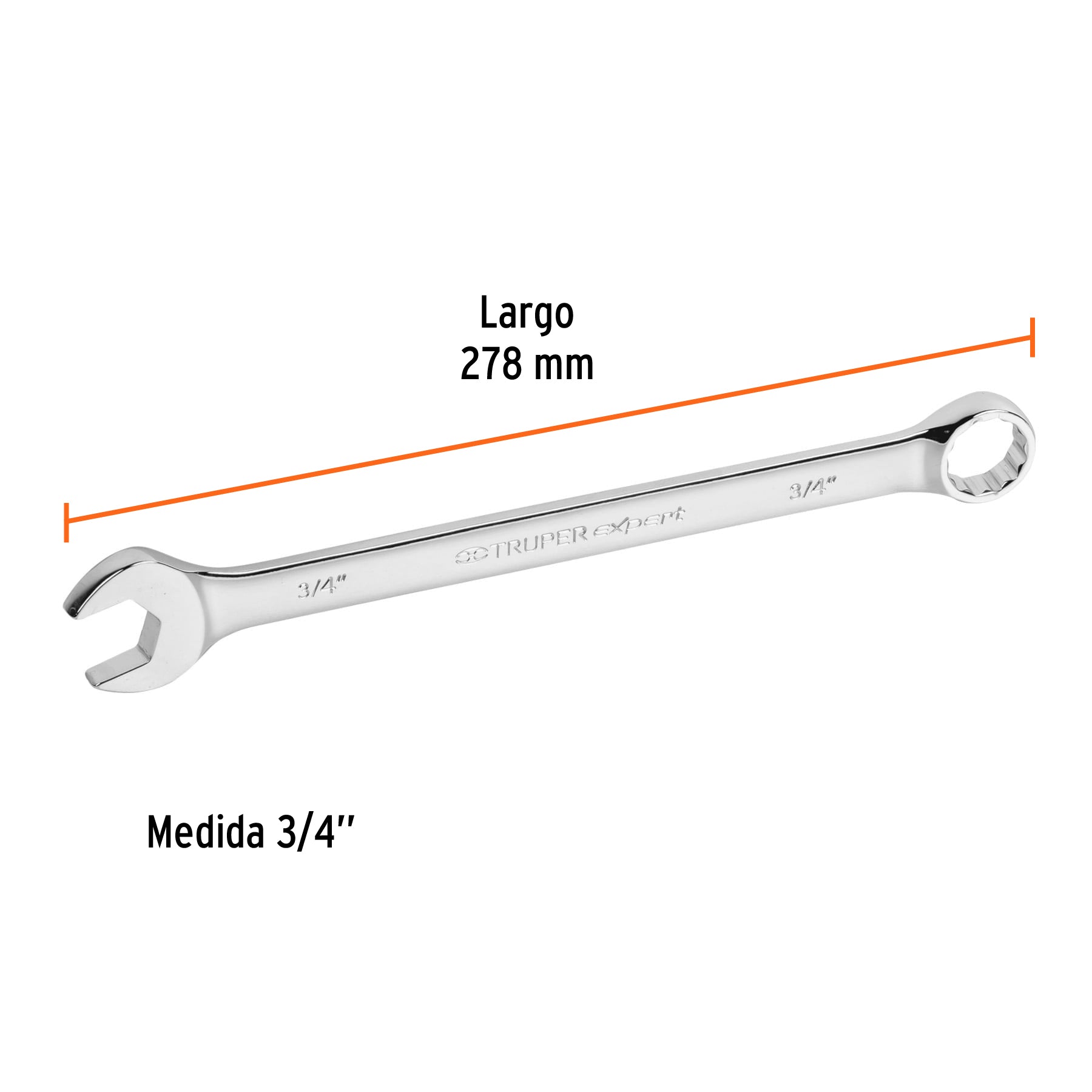 Llave combinada, extralarga, 3/4" x 278 mm