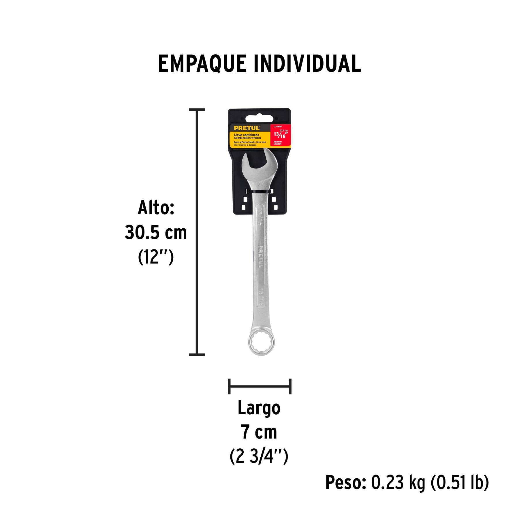 Llave combinada 13/16" x 250 mm, pretul