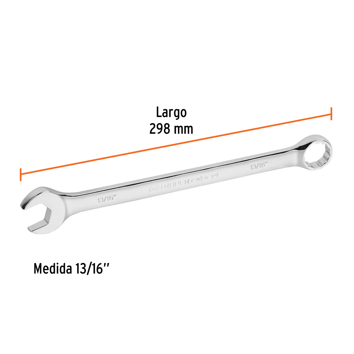 Llave combinada, extralarga, 13/16" x 298 mm