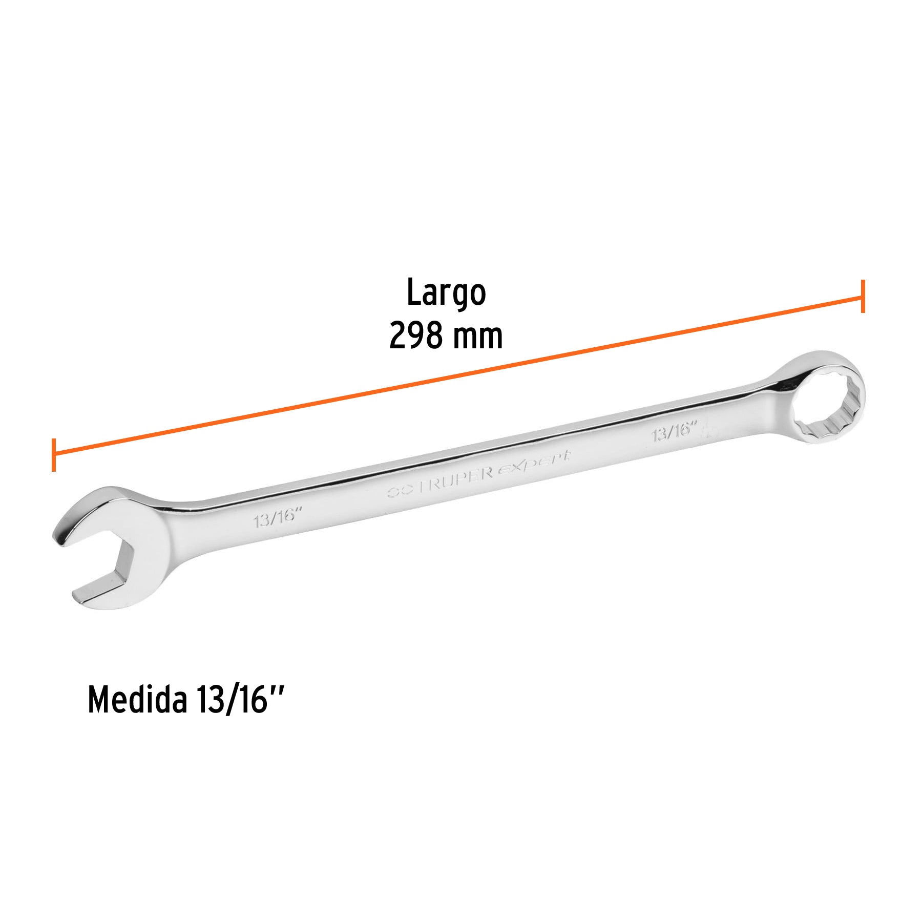 Llave combinada, extralarga, 13/16" x 298 mm