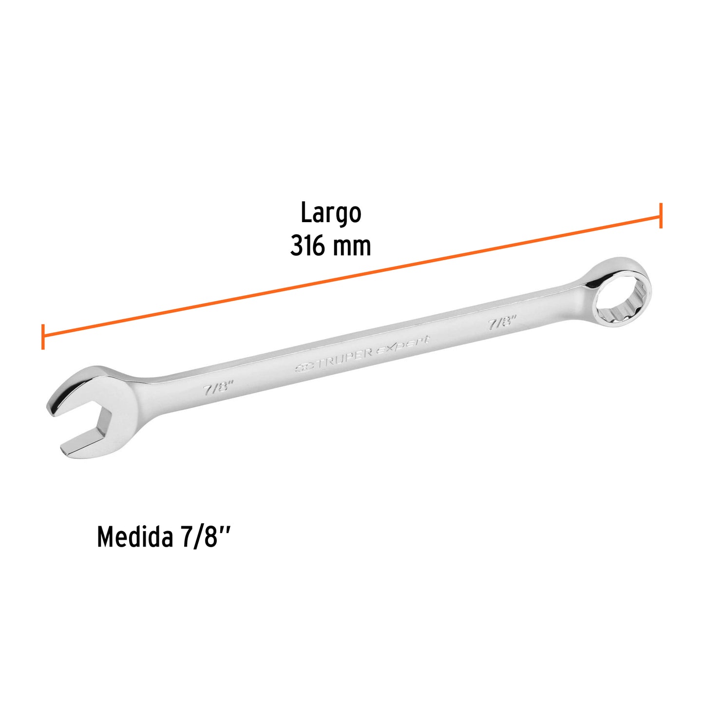 Llave combinada, extralarga, 7/8" x 316 mm